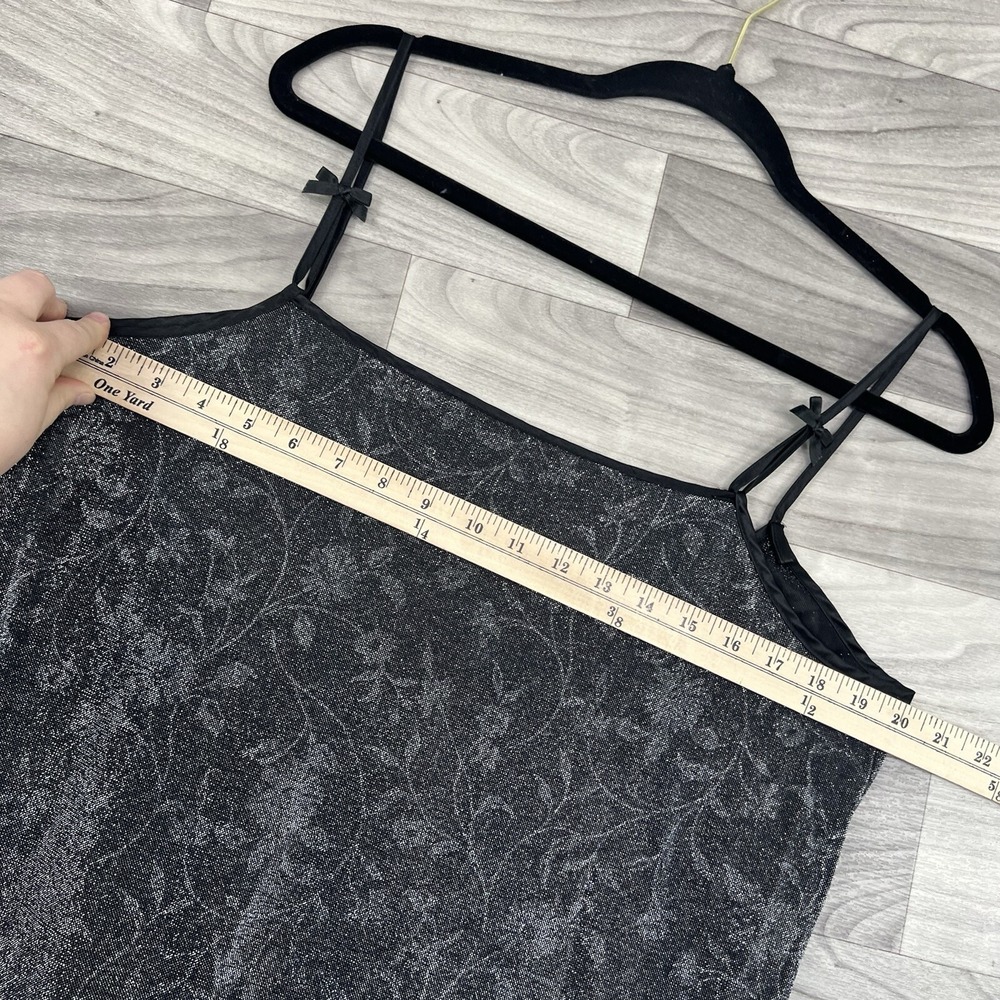 Private Luxuries VTG Nightgown Womens L Black Cami Top Silky Feminine Sheer Sexy - Picture 9 of 13